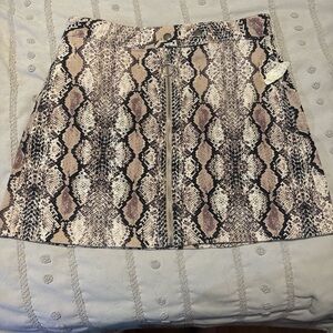 Altar'd State Snakeskin A-Line Skirt - Black and Cream